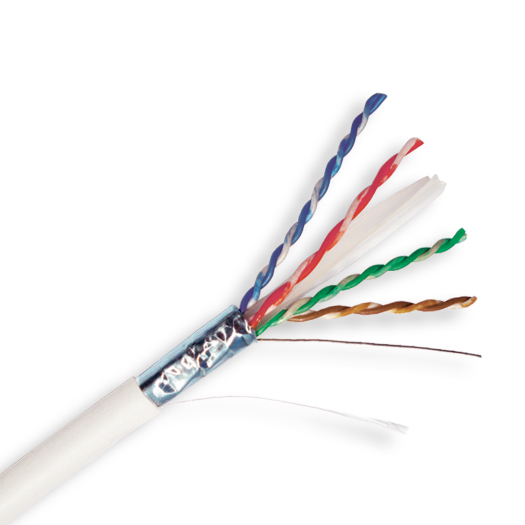 AMP Category 6A FTP (XG) Cable, 4-Pair, 23AWG, Solid, LSZH, 305m, Blue