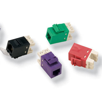 AMP Category 5E Modular Jack, Unshielded, RJ45, SL, T568A/B, Almond